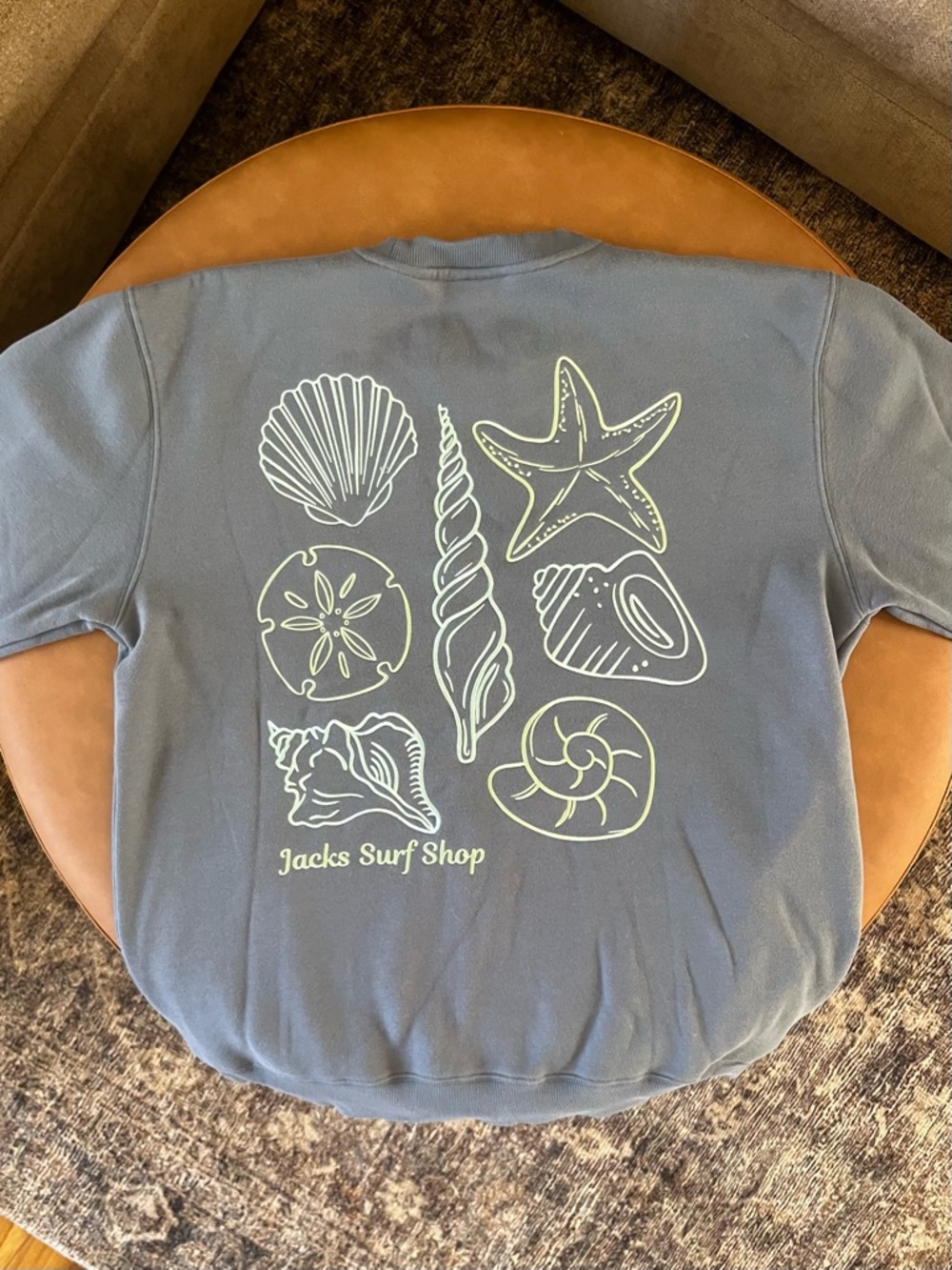 Women's Beachy Oversized Crewneck Sweatshirt with Embroidered Seashells